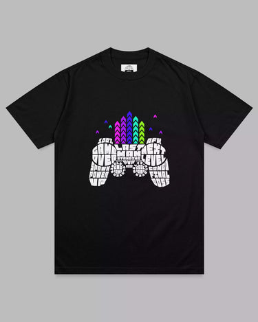Typographic Gaming Controller: Black Unisex Gamer Tee